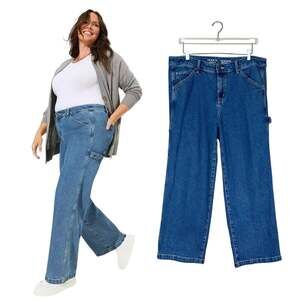 NEW Torrid | High Rise Carpenter Jeans Classic Denim Blue Wide Leg Utility Pants